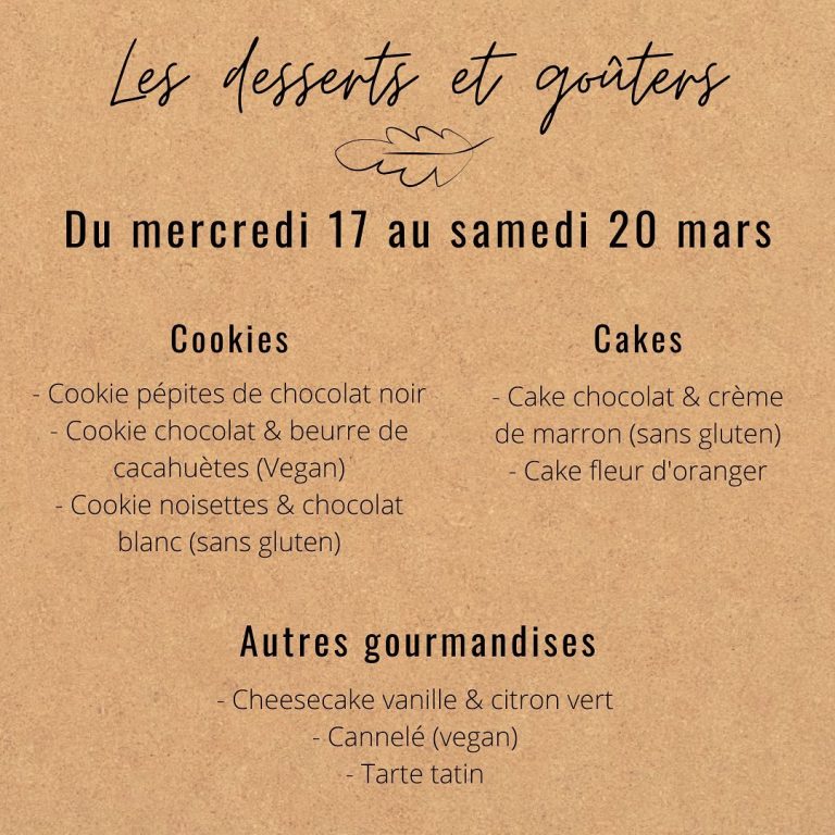 Menu Des Plats Emporter Semaine Du Au Mars L Impertinence